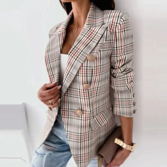 Arianne - Blazer Carreaux Décontracté - Style & Confort
