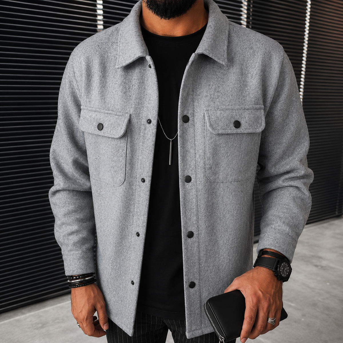 Finn - Surchemise décontractée pour hommes avec patte de boutonnage