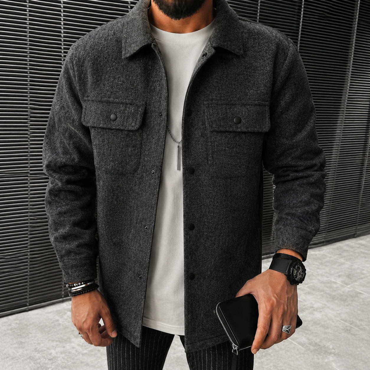 Finn - Surchemise décontractée pour hommes avec boutonnière