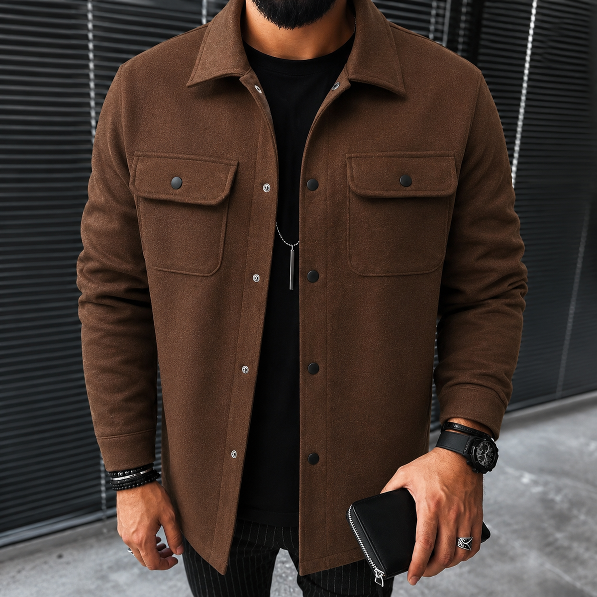 Finn - Surchemise décontractée pour hommes avec patte de boutonnage