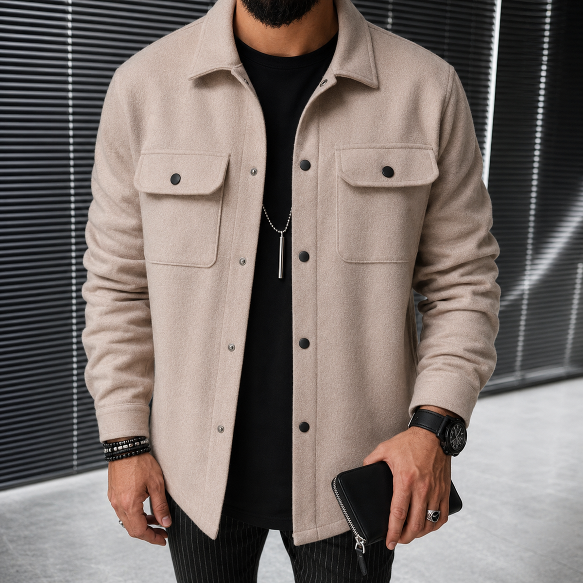 Finn - Surchemise décontractée pour hommes avec boutonnière