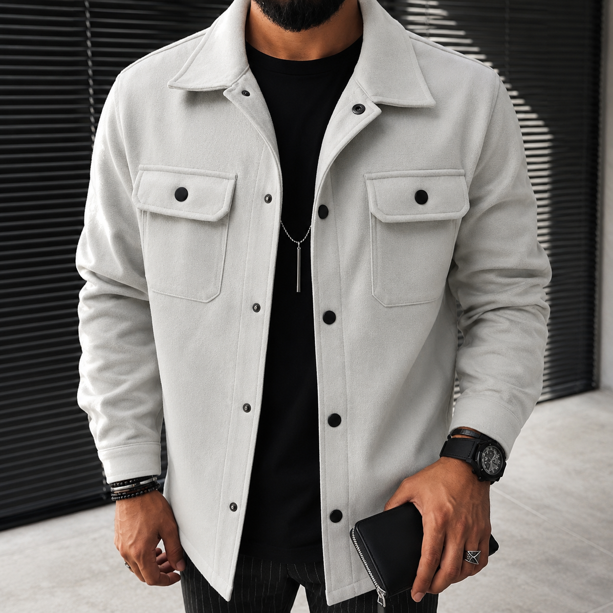 Finn - Surchemise décontractée pour hommes avec patte de boutonnage