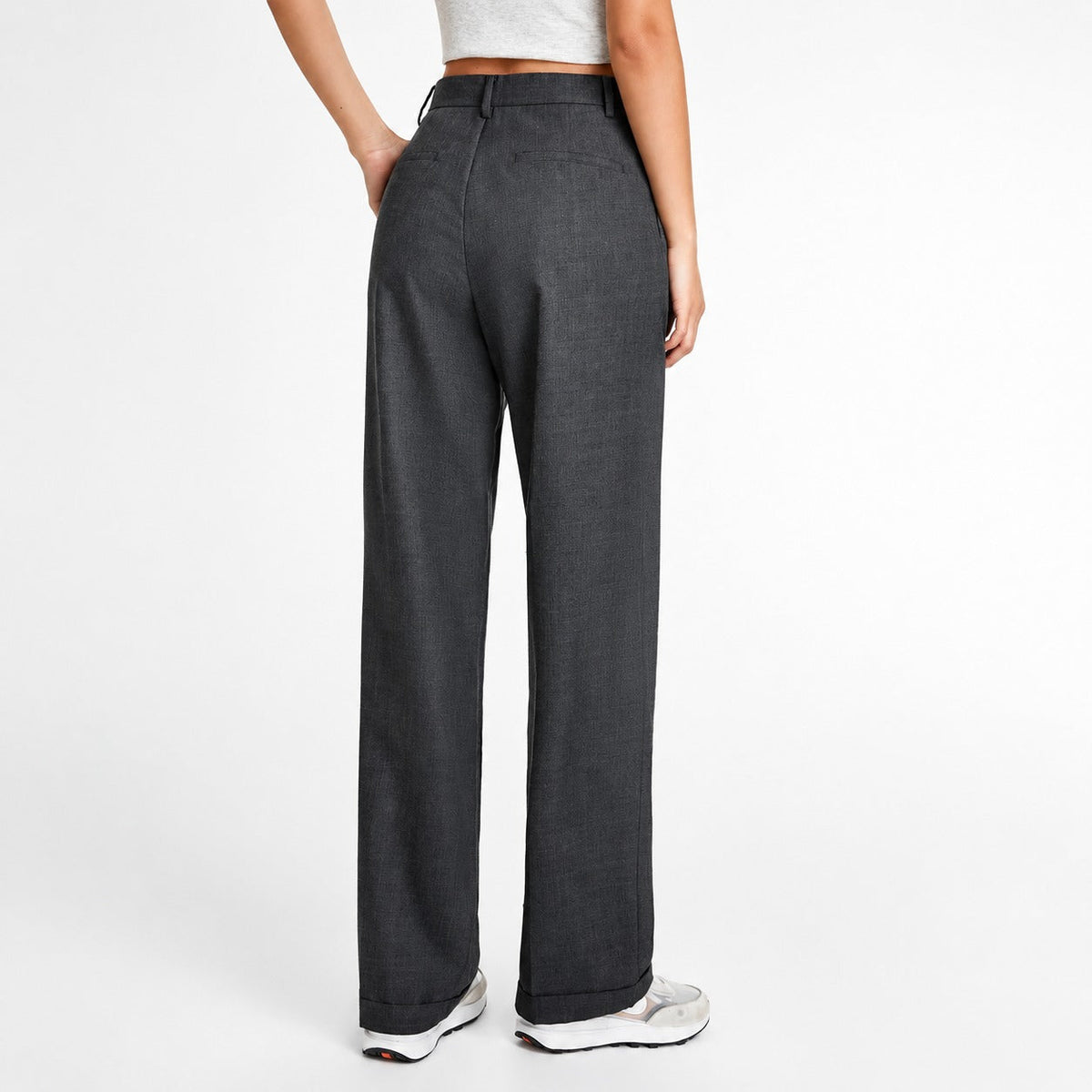 Amira - Pantalon de costume ample à jambe droite