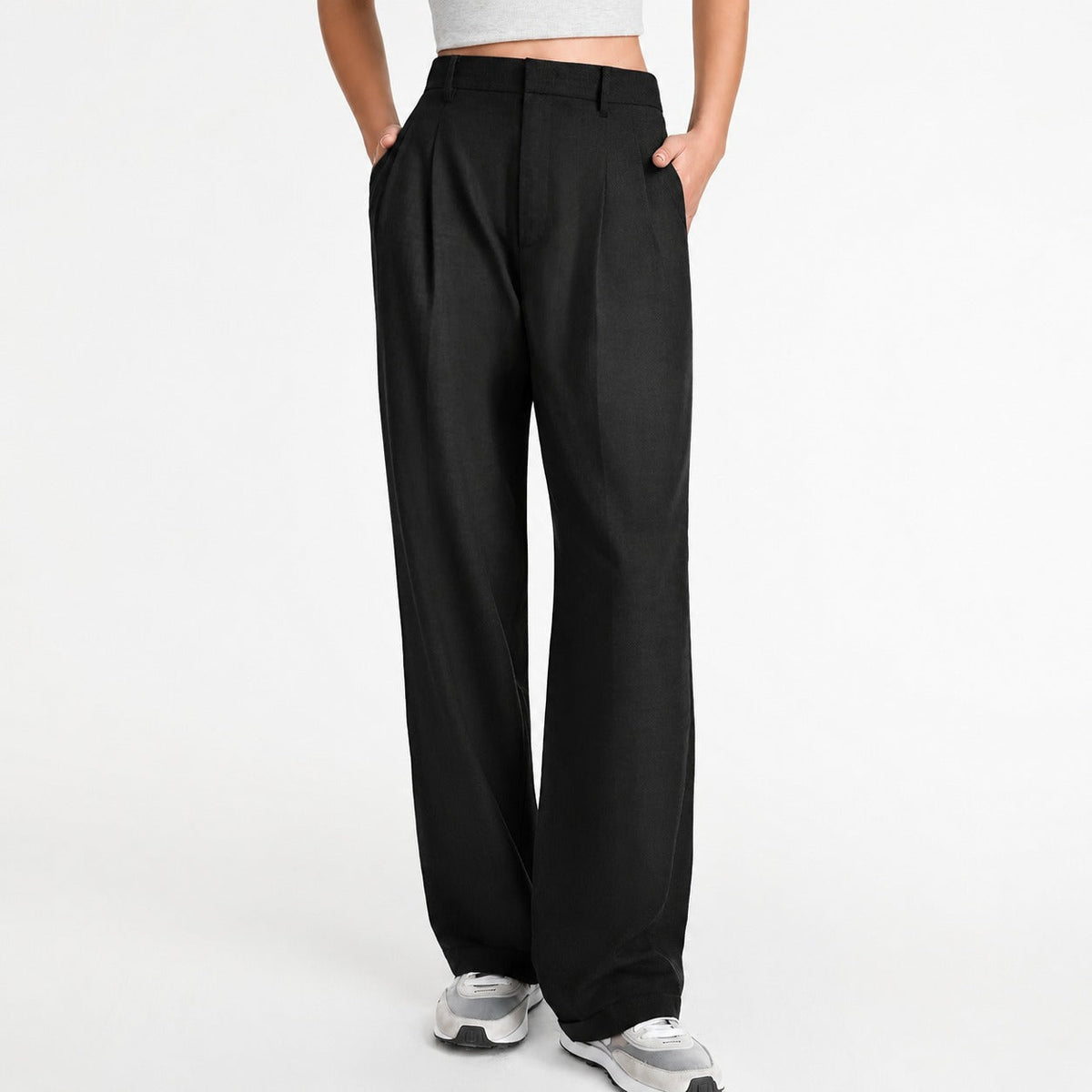 Amira - Pantalon de costume ample à jambe droite