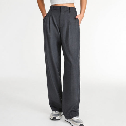 Amira - Pantalon de costume ample à jambe droite