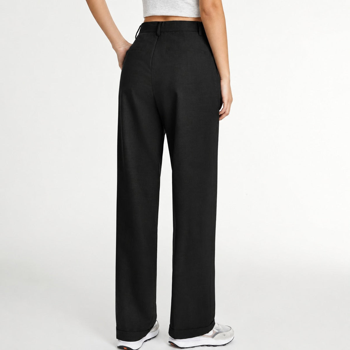 Amira - Pantalon de costume ample à jambe droite