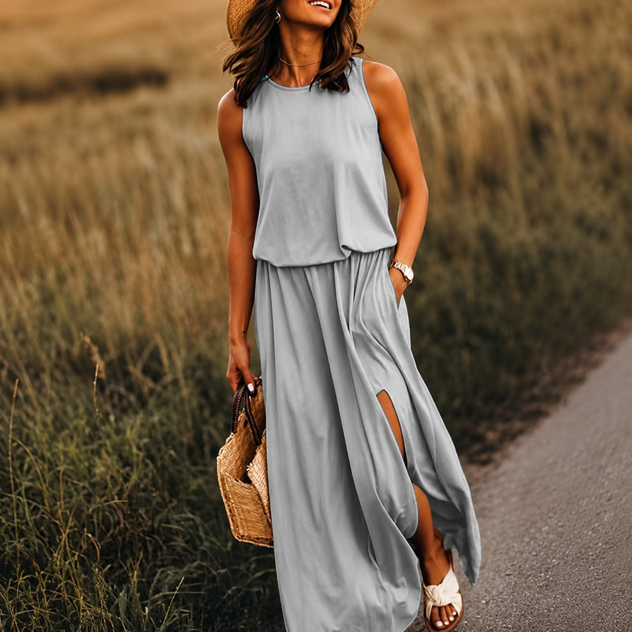 Edna - Robe maxi bohème décontractée et relax