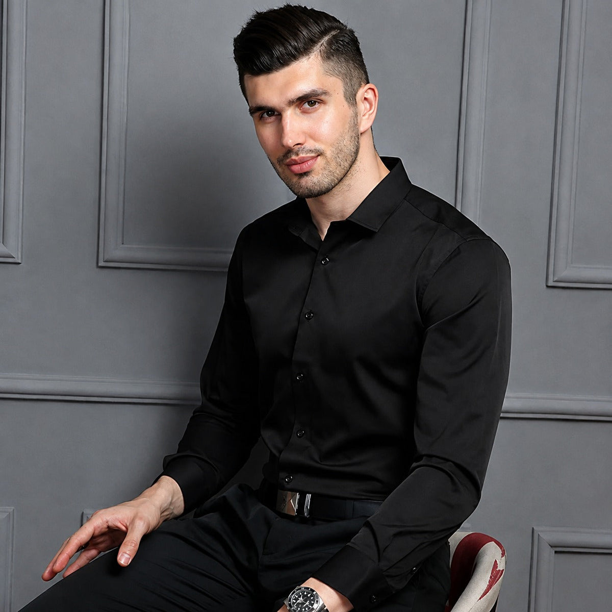 Howard - Chemise confortable pour hommes en tissu stretch