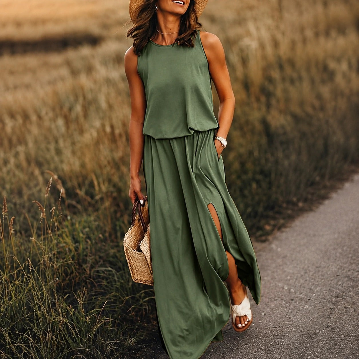 Edna - Robe maxi bohème décontractée et relax