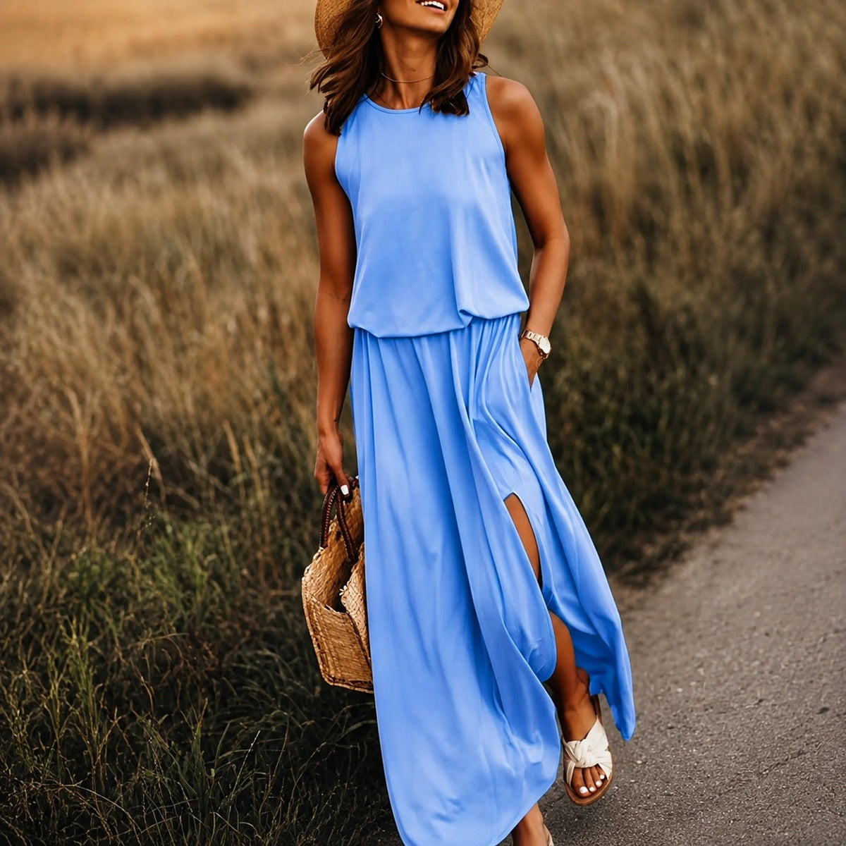 Edna - Robe maxi bohème décontractée et relax