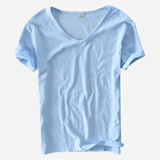 Jayson - T-shirt estival ample pour homme avec col en V