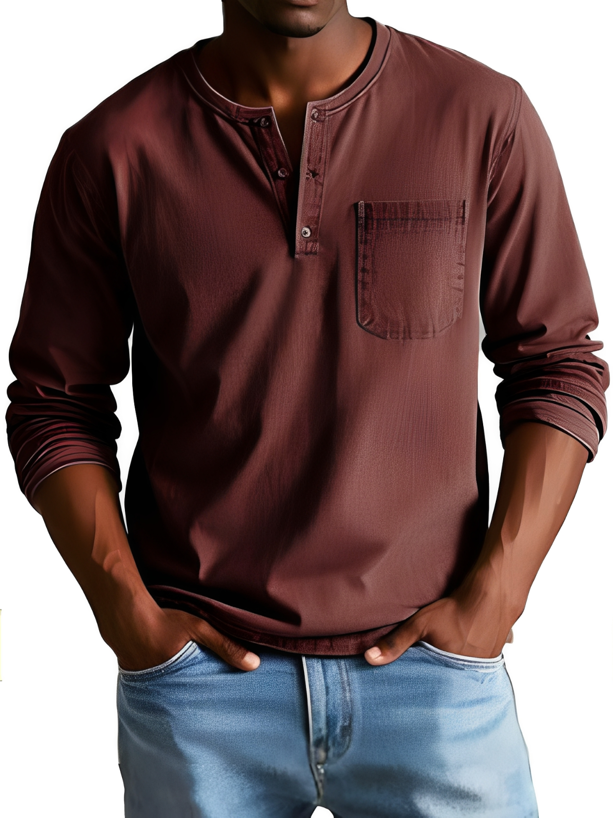 Steve - Chemise à manches longues décontractée pour hommes