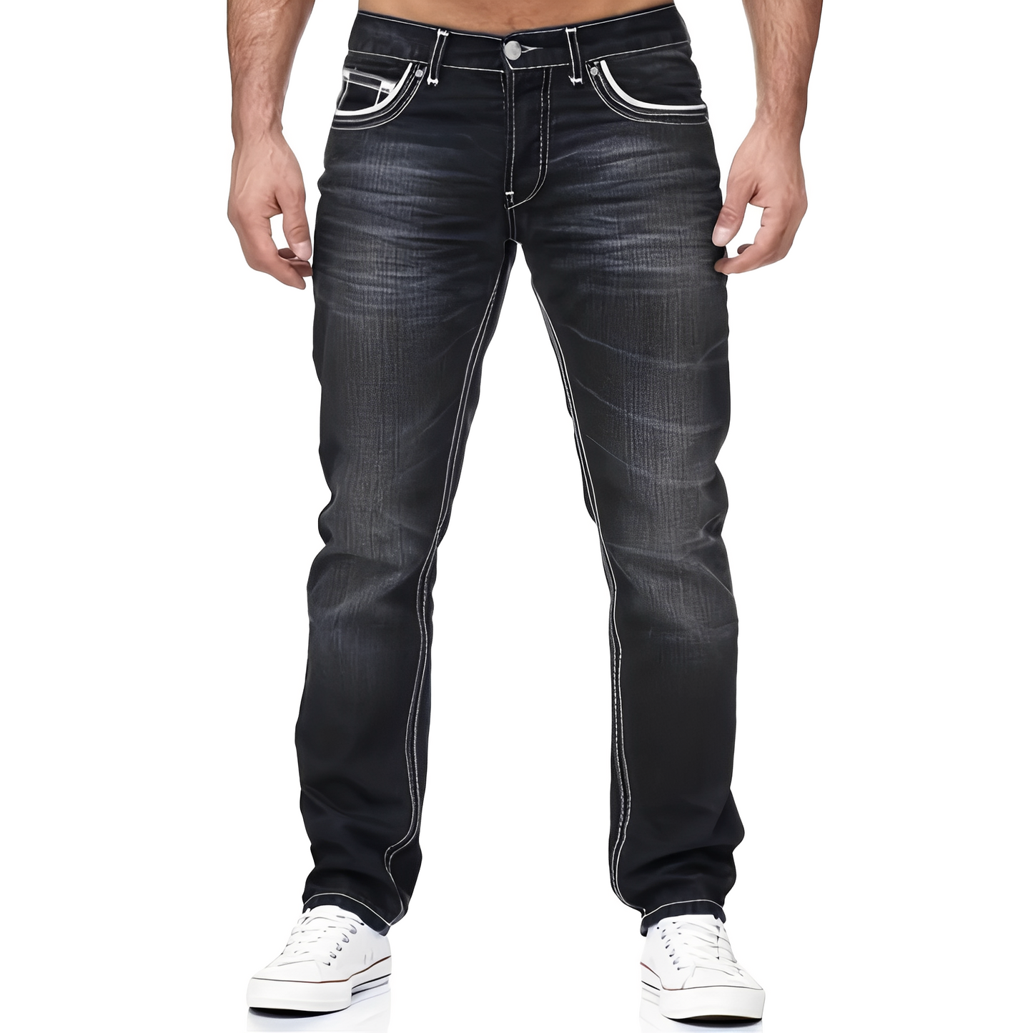 Andy - Jean élégant au look usé pour hommes