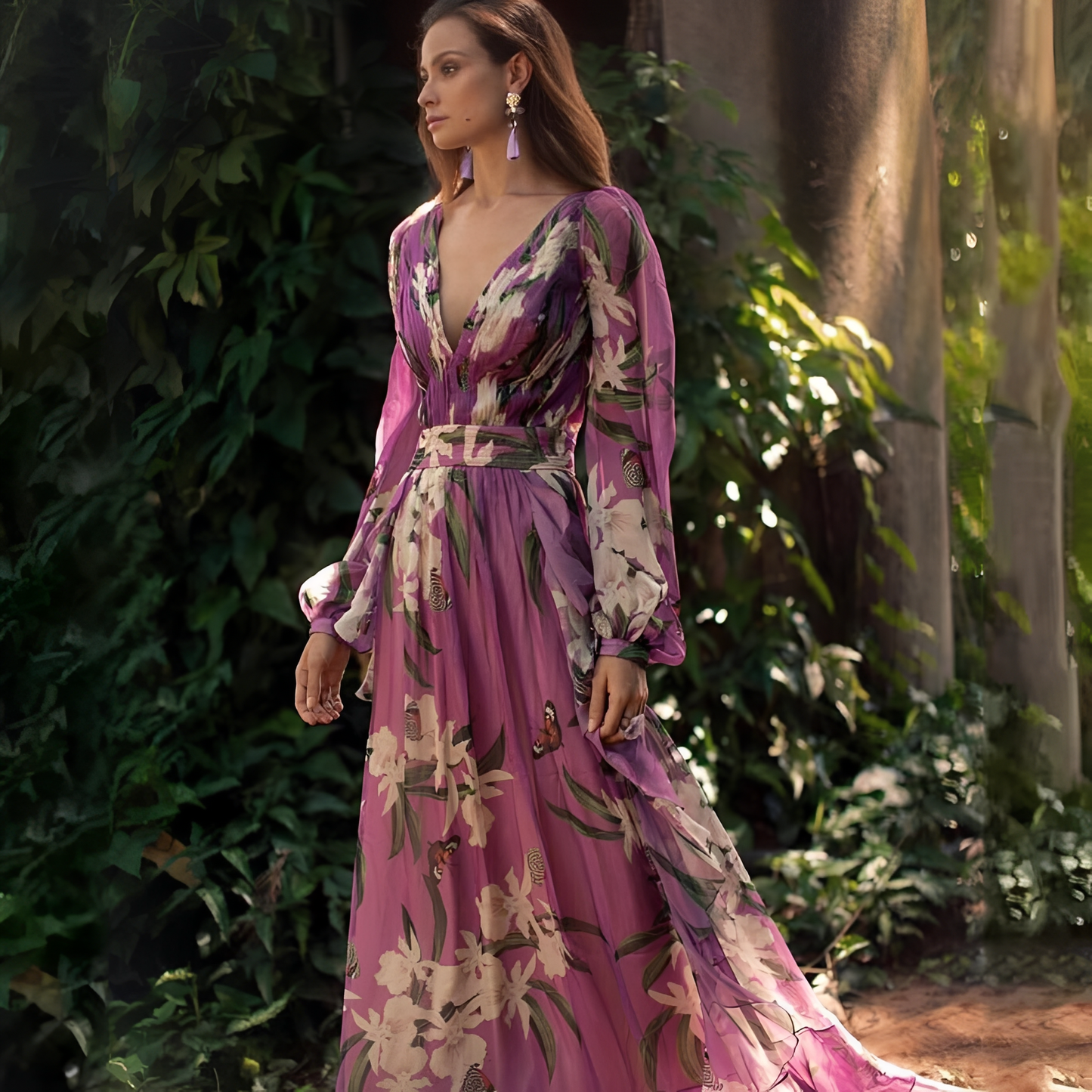 Becca - Robe chic en chiffon à motif floral pour femmes
