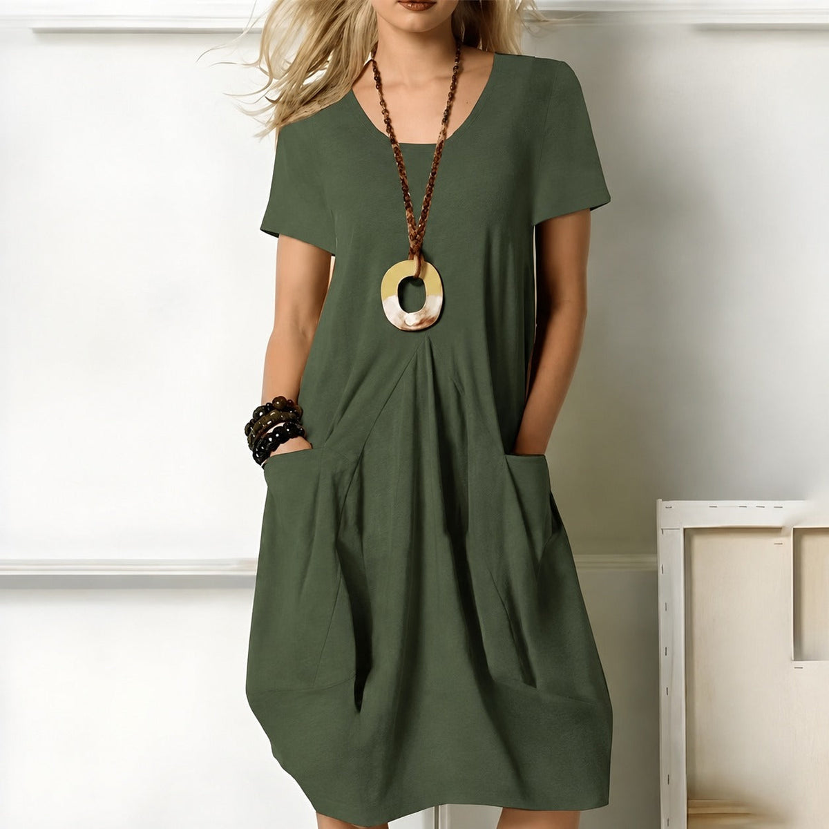 Maryam - Robe de jour décontractée avec poches, style casual élégant