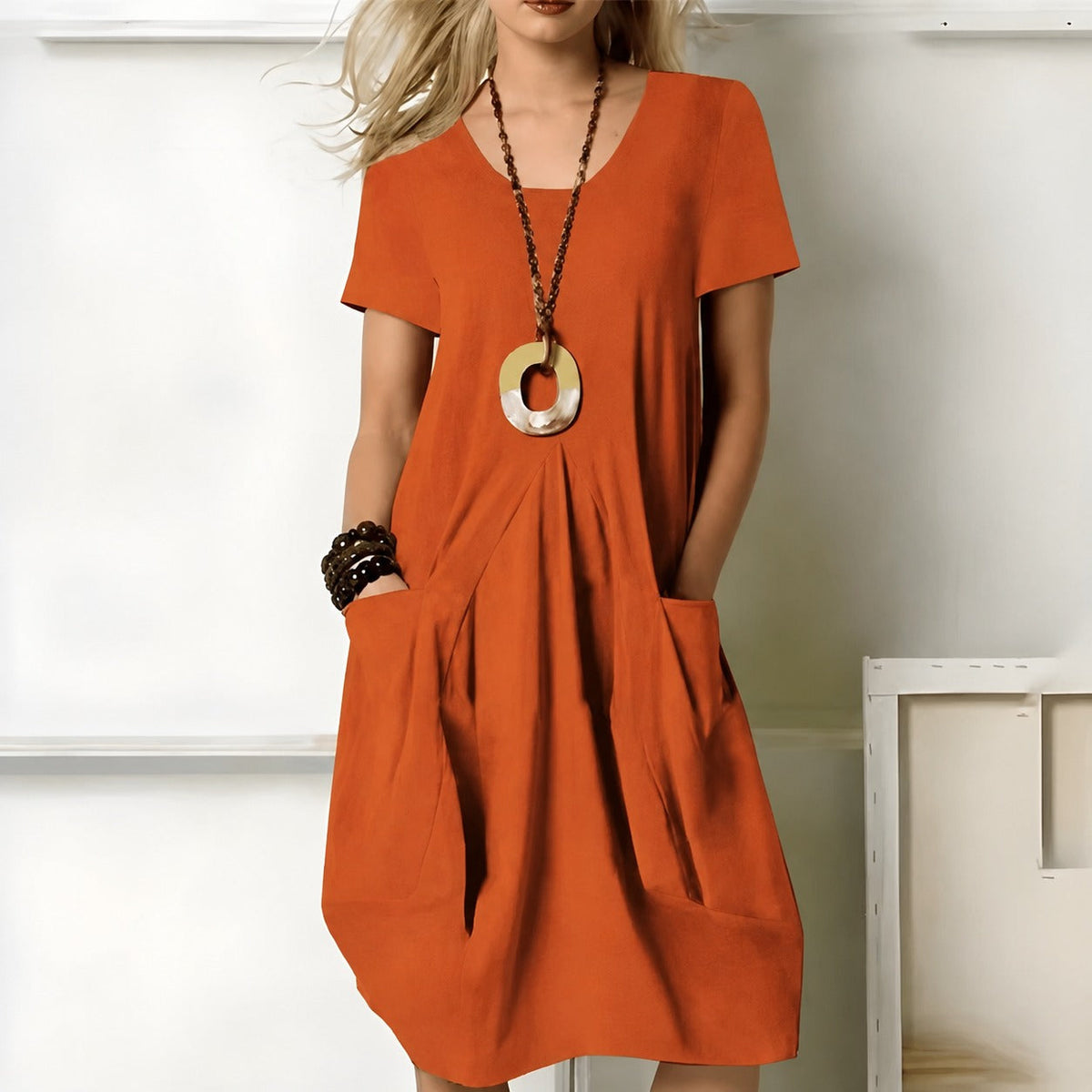 Maryam - Robe de jour décontractée avec poches, style casual élégant