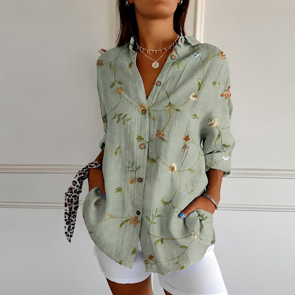 Chantelle - Blouse à la mode pour femmes avec patte de boutonnage