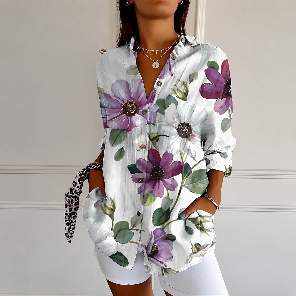 Chantelle - Blouse à la mode pour femmes avec patte de boutonnage