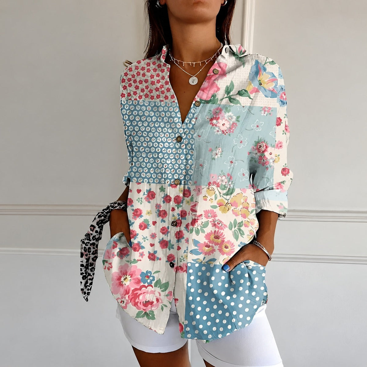 Chantelle - Blouse à la mode pour femmes avec patte de boutonnage