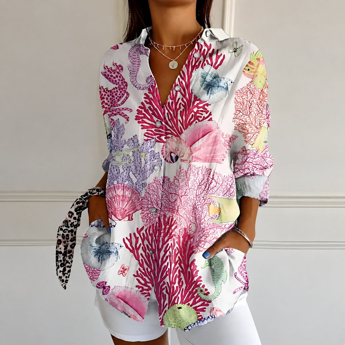 Chantelle - Blouse à la mode pour femmes avec patte de boutonnage