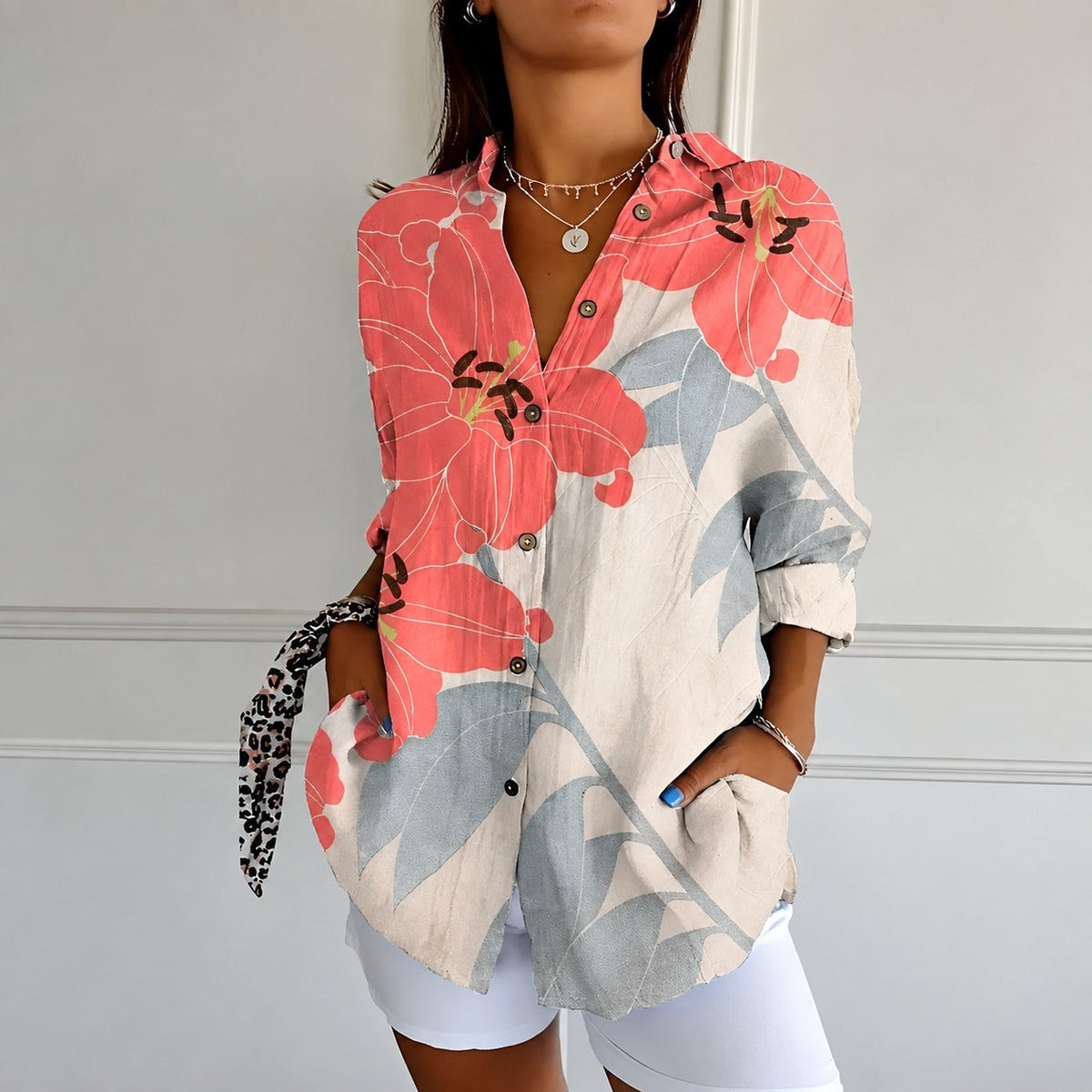 Chantelle - Blouse à la mode pour femmes avec patte de boutonnage