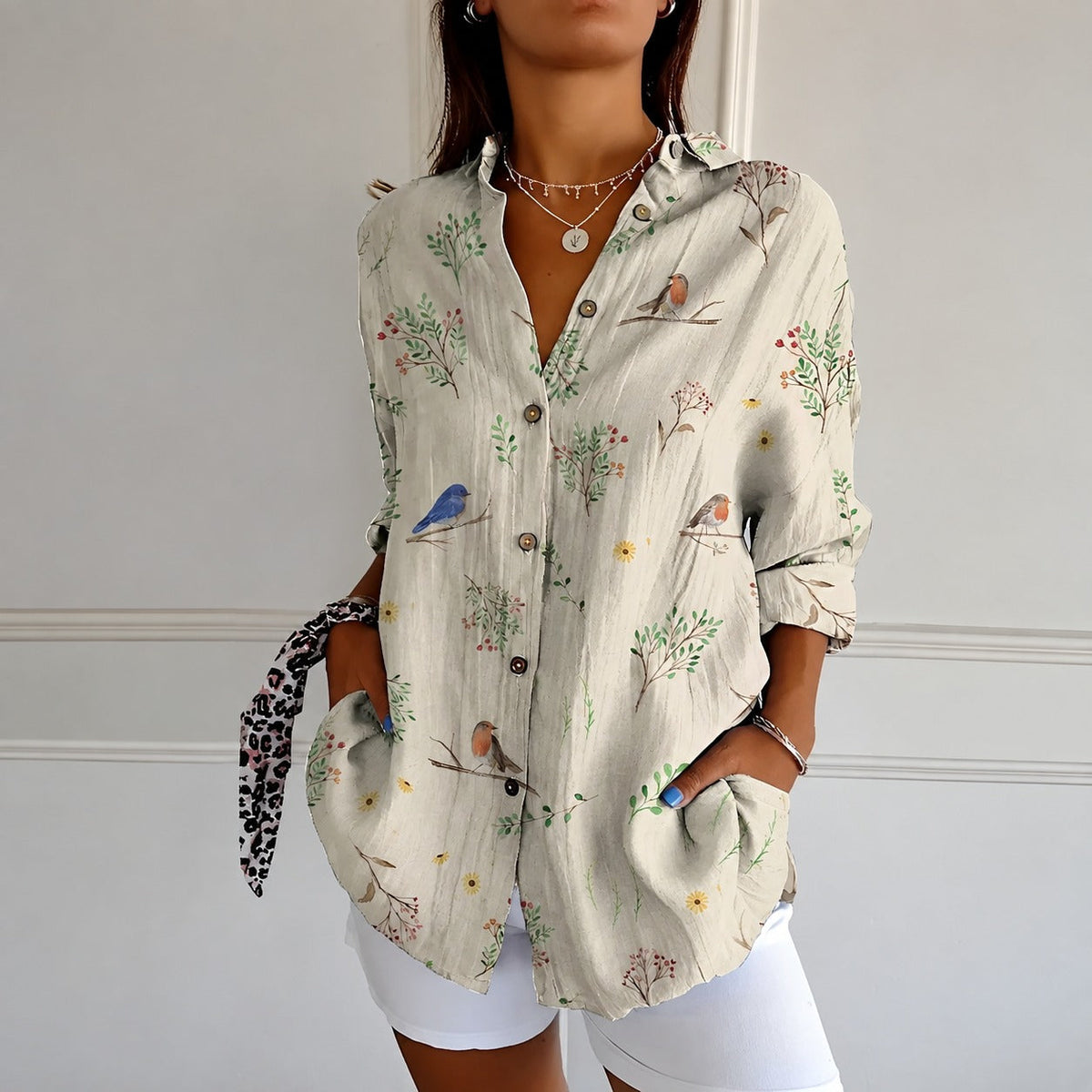 Chantelle - Blouse à la mode pour femmes avec patte de boutonnage