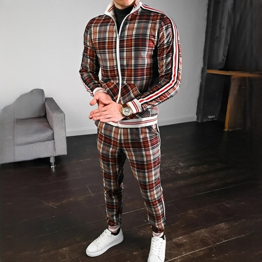 Neal - Ensemble élégant de pantalon à motif de carreaux