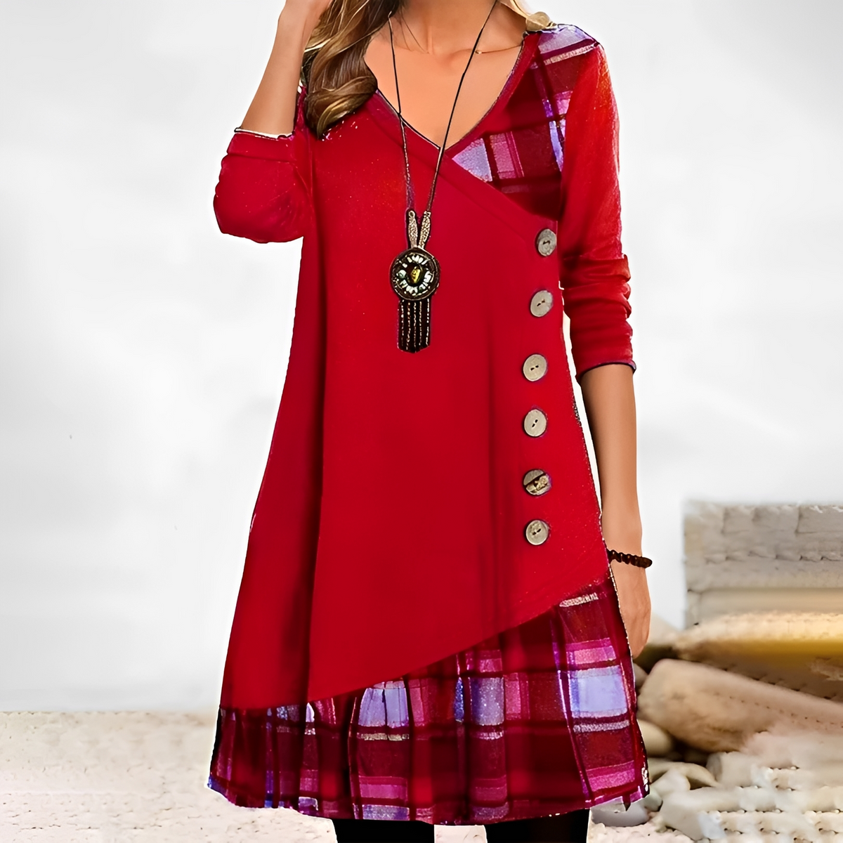 Shawnee - Robe mini à manches longues stylée et confortable