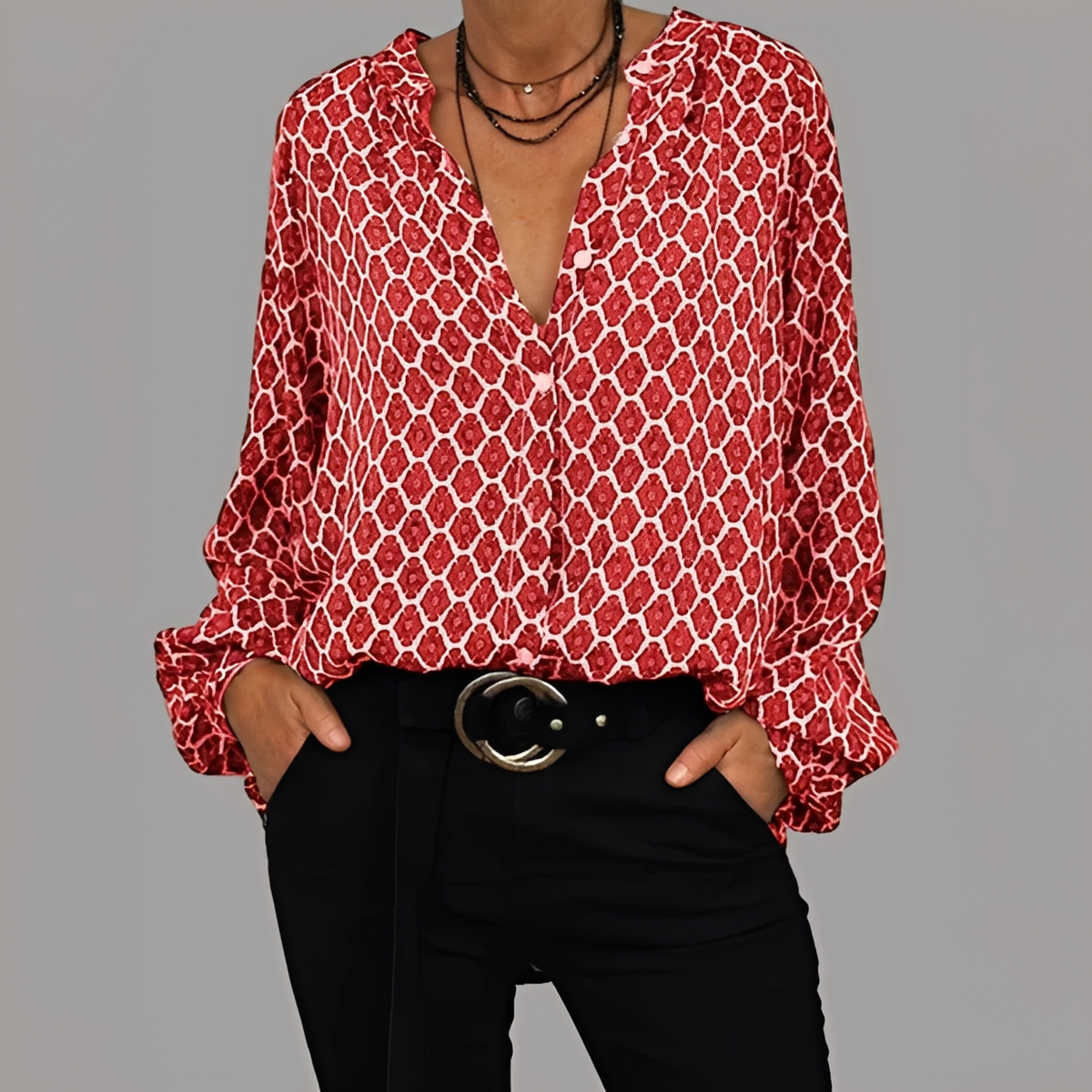 Lena - Blouse élégante avec décolleté en V
