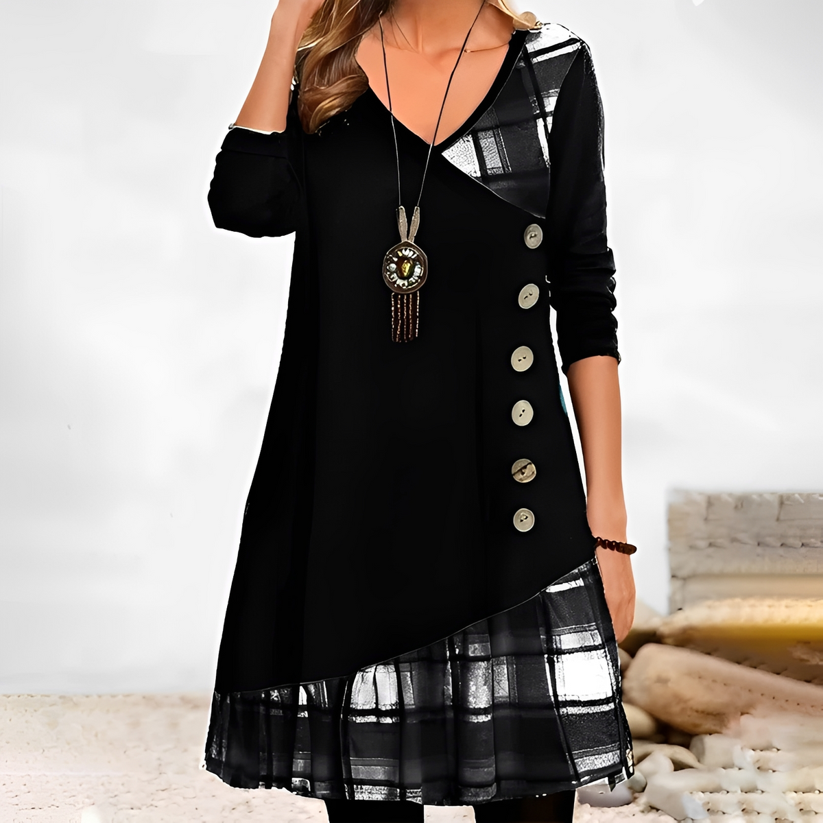 Shawnee - Robe mini à manches longues stylée et confortable