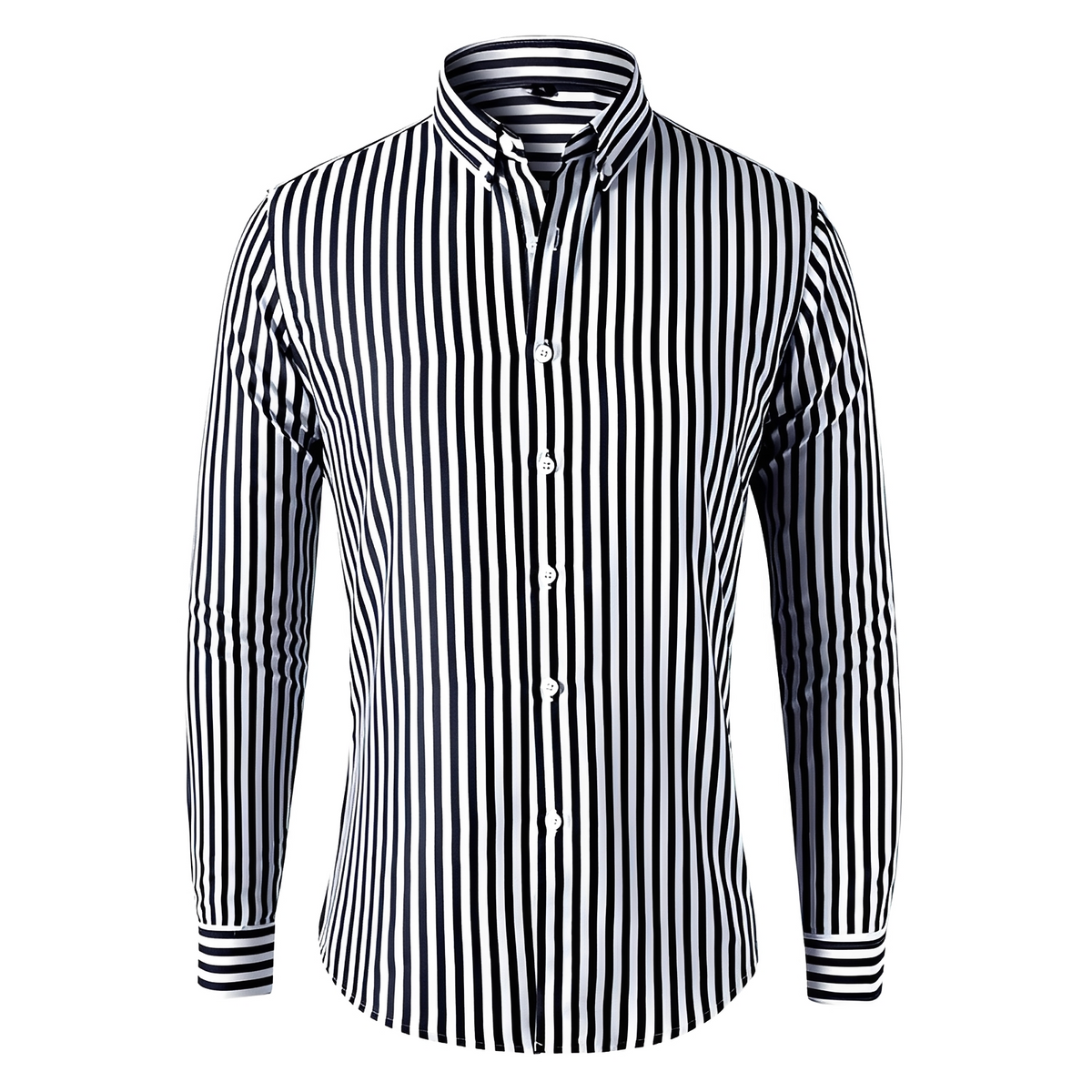 Dennis - Chemise à manches longues avec rayures et coupe relax