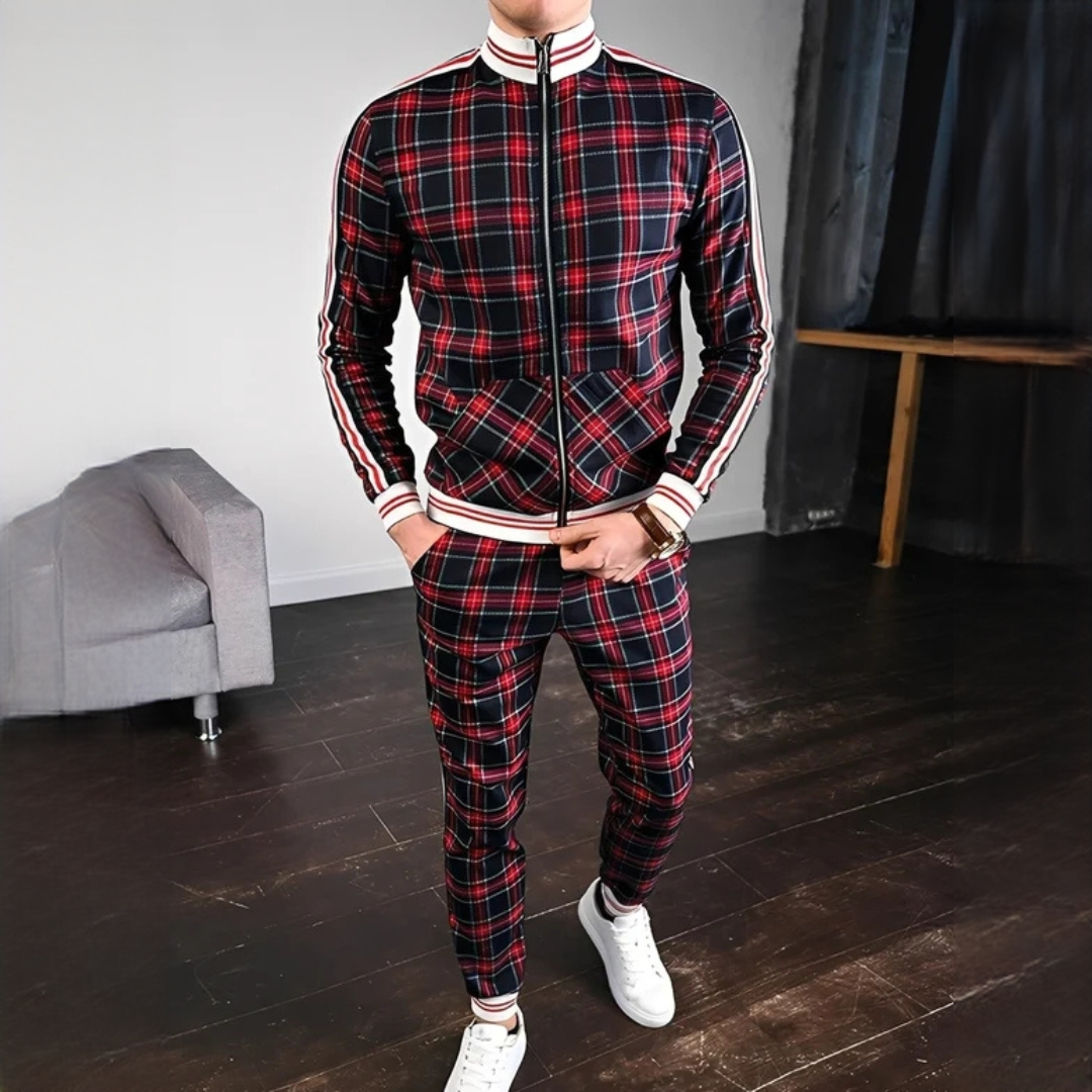 Neal - Ensemble élégant de pantalon à motif de carreaux