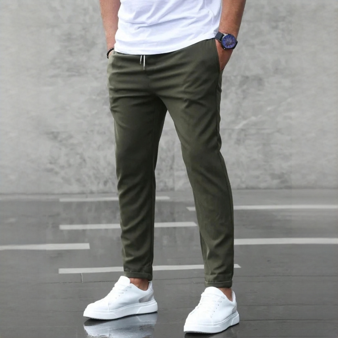 Nico - Pantalon solide coupe ajustée