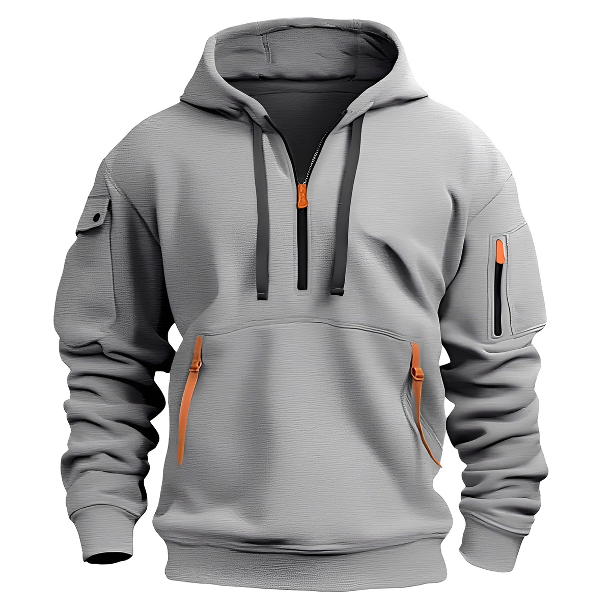 Norton - Hoodie solide avec zip à moitié