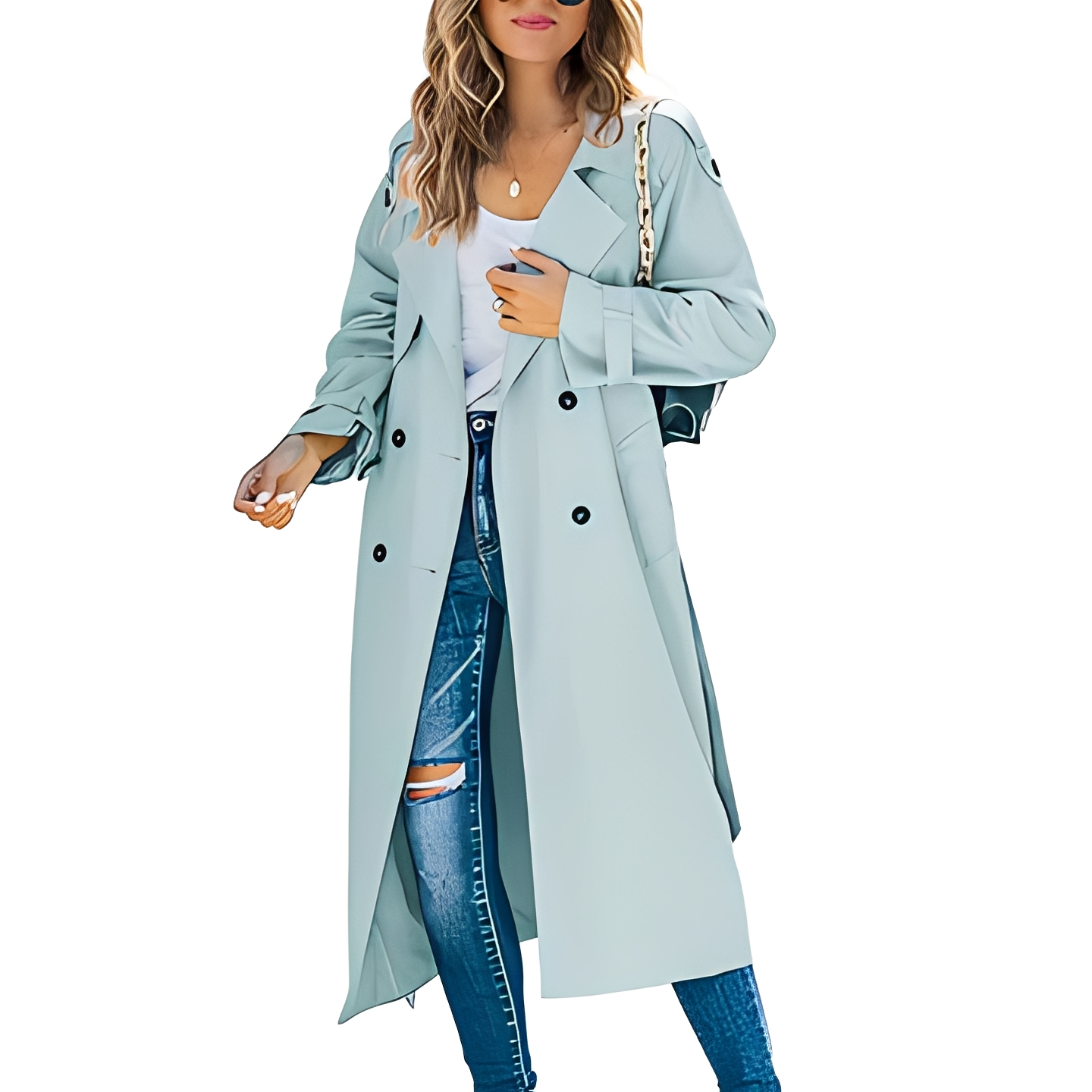 Karrie - Long trench-coat chaud pour femmes