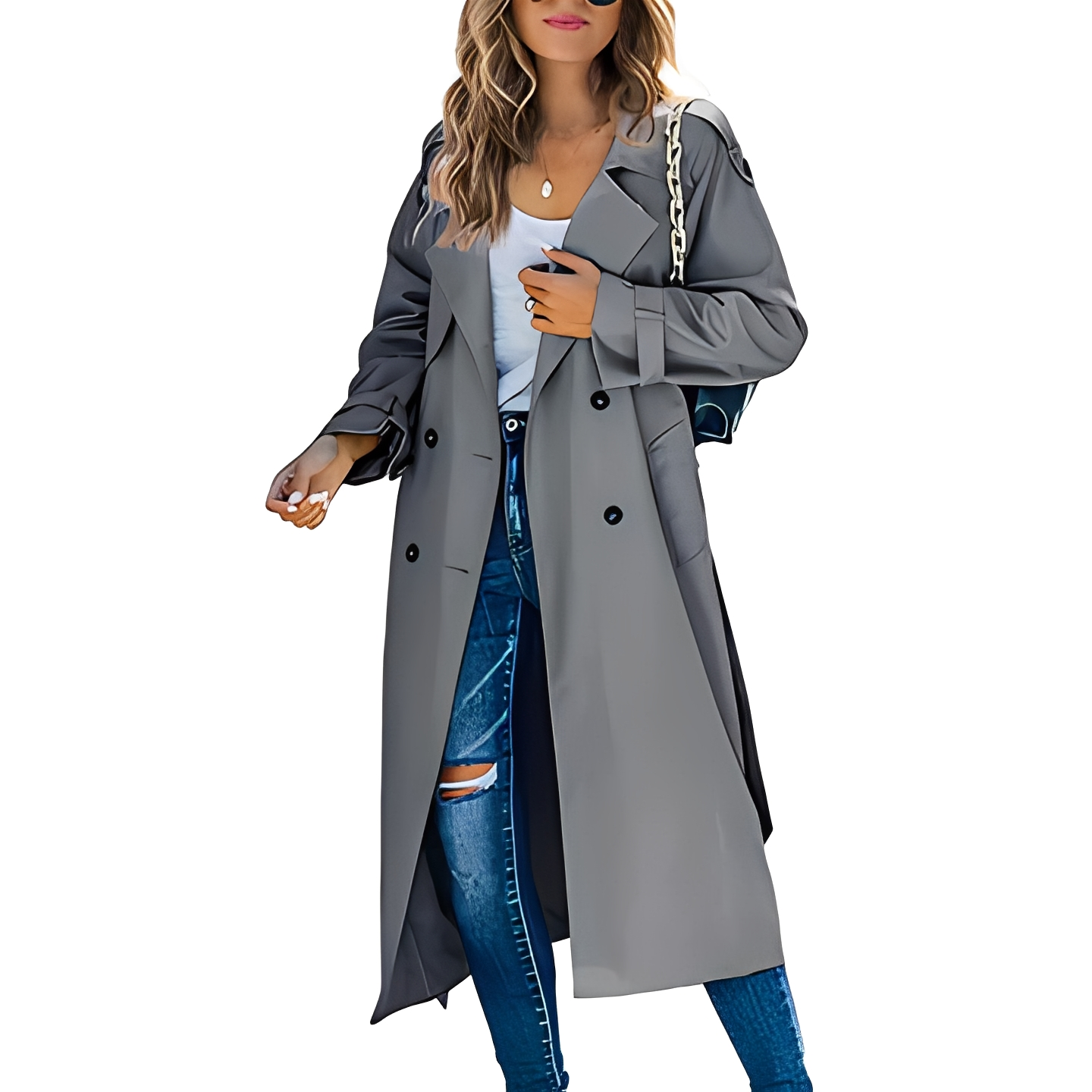 Karrie - Long trench-coat chaud pour femmes