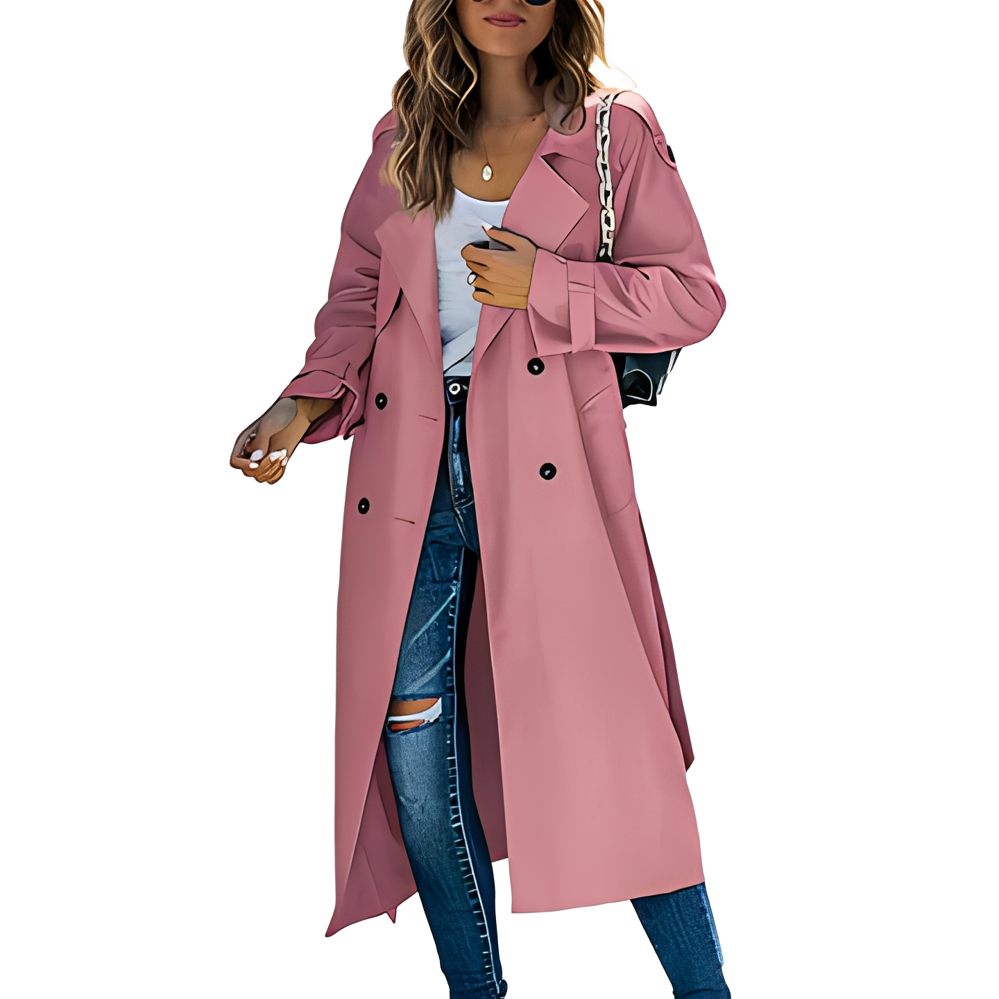 Karrie - Long trench-coat chaud pour femmes