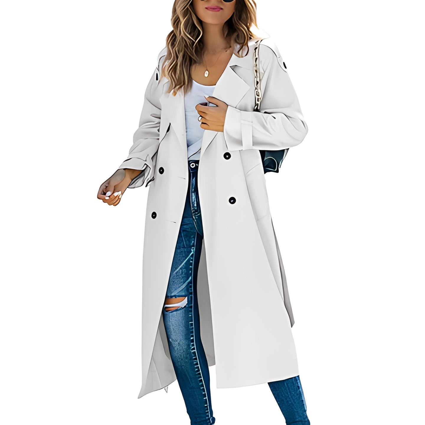 Karrie - Long trench-coat chaud pour femmes
