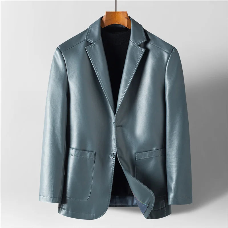 Blazer for Men - Casual Collar with Two-Button Closure and Pockets