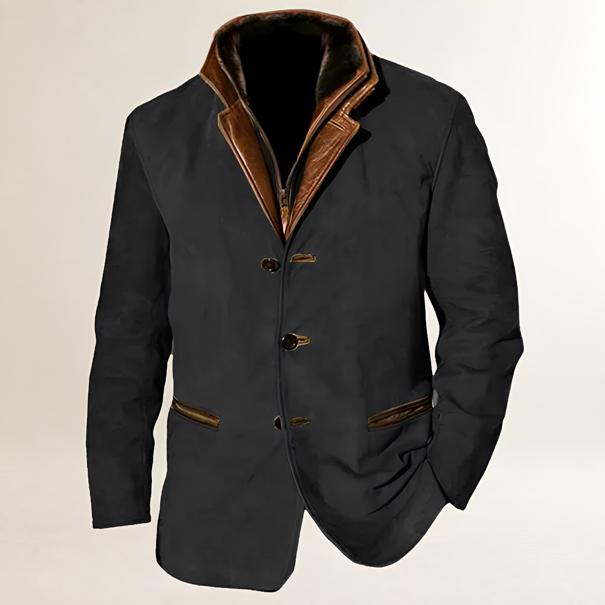 Blazer pour femmes à double bouton, col classique, coupe régulière, détails contrastés