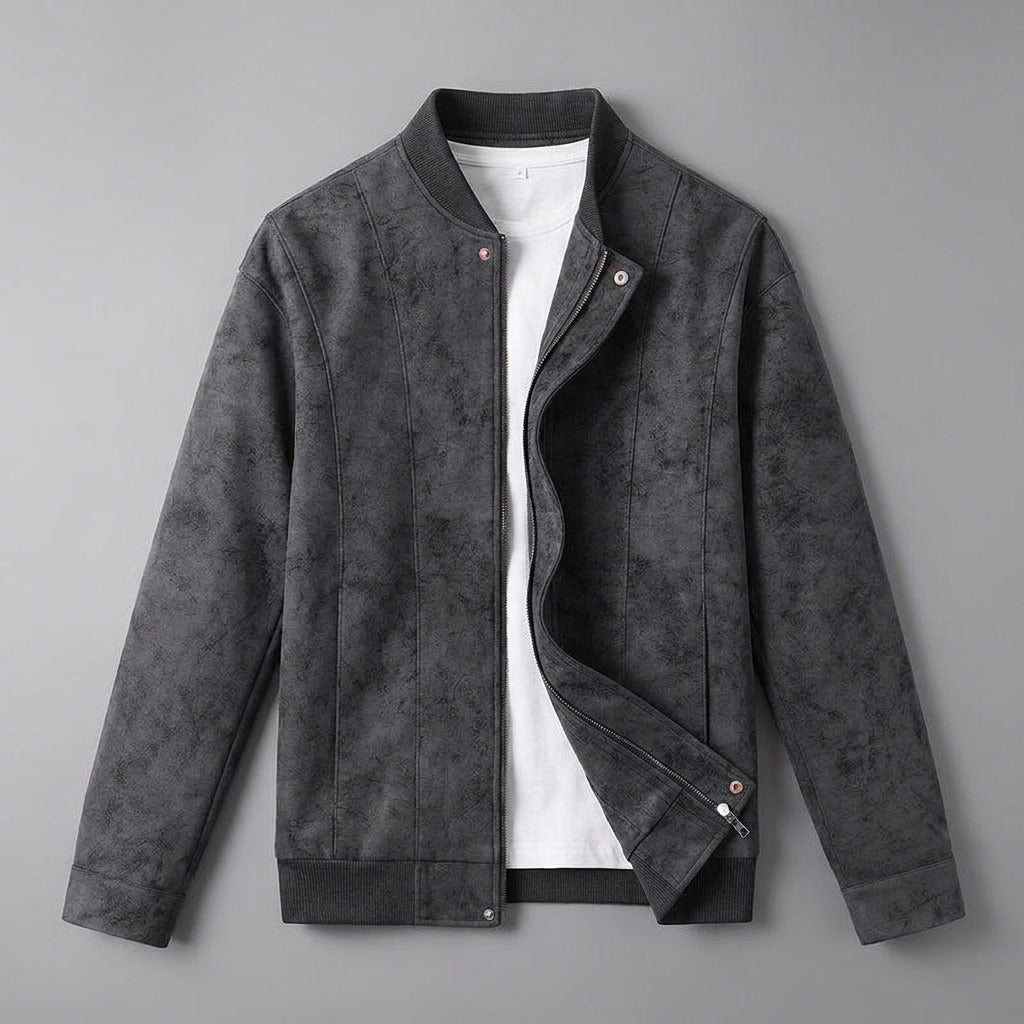 Blouson bomber homme zip-front avec col et poignets côtelés
