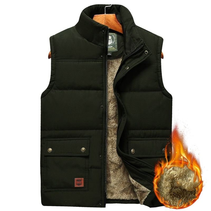 Bodywarmer homme sans manches doublé à col haut et poches