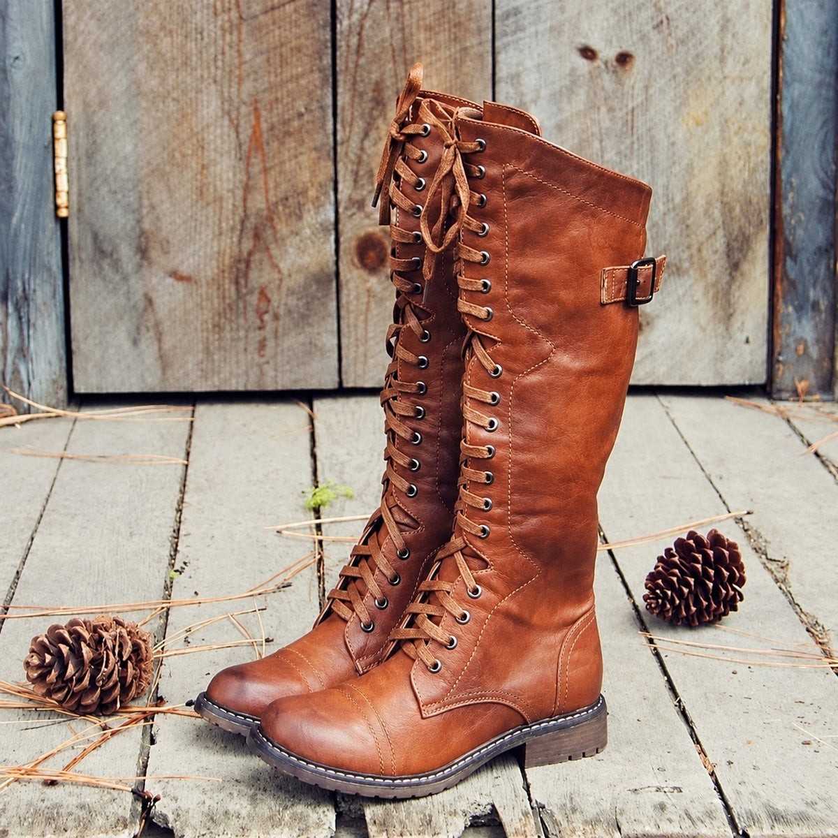 Bottes hautes à lacets pour femmes style équitation avec ajustement personnalisé