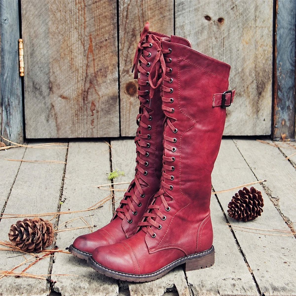 Bottes hautes à lacets pour femmes style équitation avec ajustement personnalisé