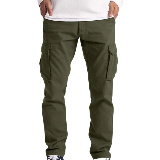 Pantalon cargo pour hommes coupe décontractée à poches multiples
