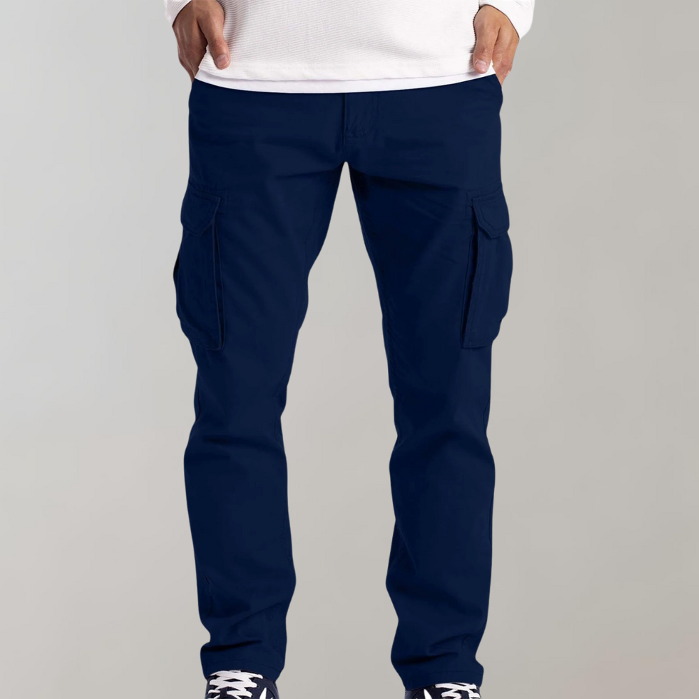 Pantalon cargo pour hommes coupe décontractée à poches multiples
