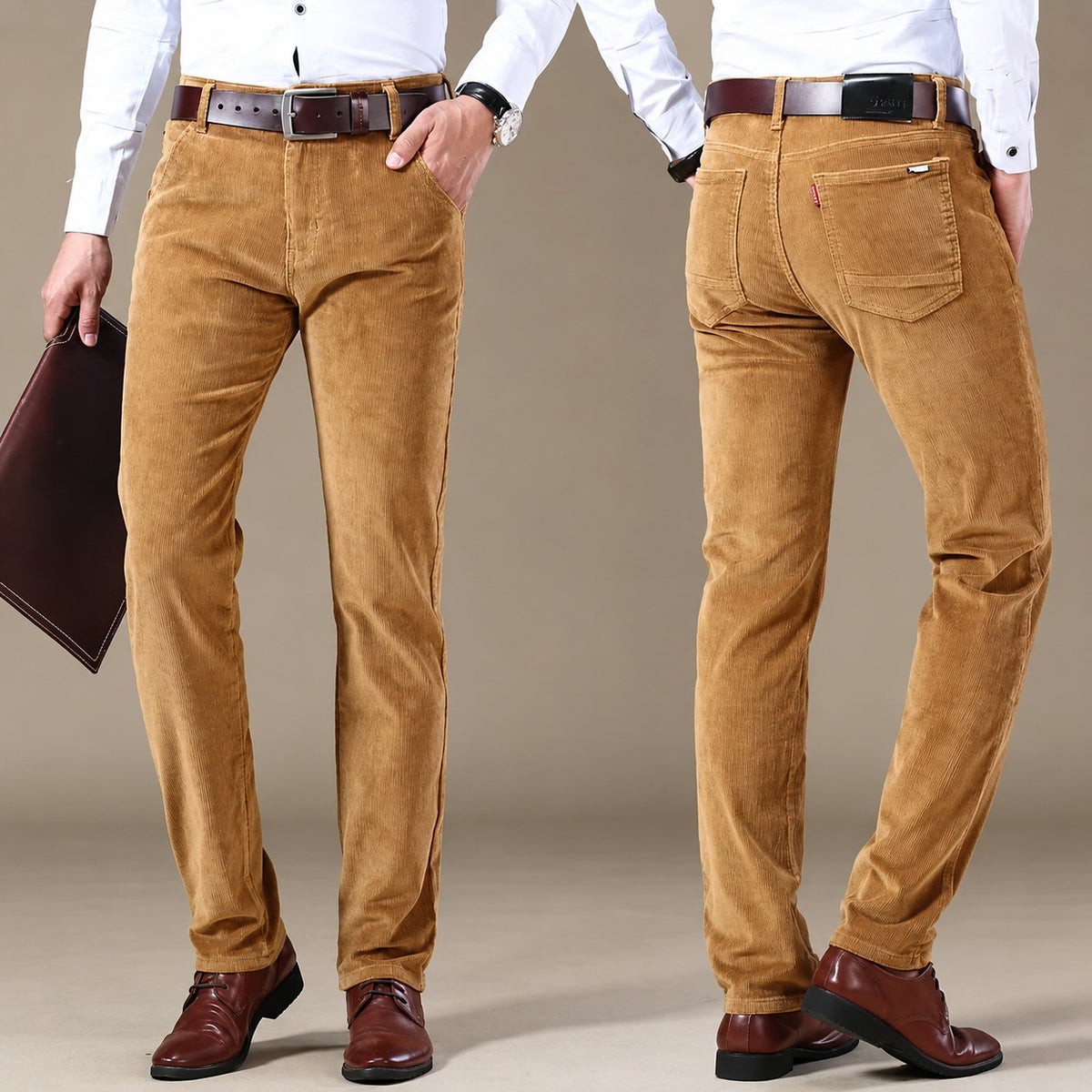 Pantalon homme chino à coupe droite et cinq poches