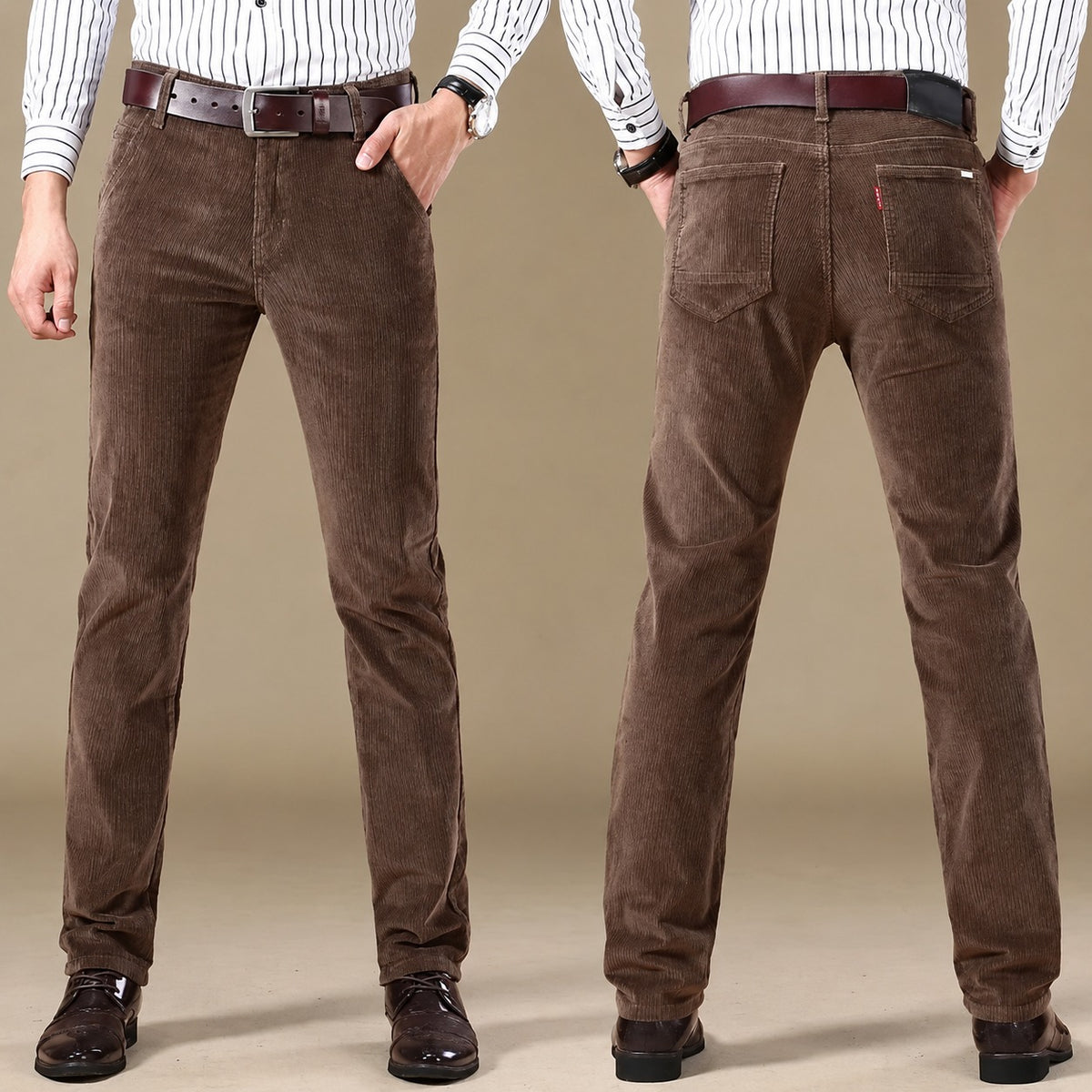 Pantalon homme chino à coupe droite et cinq poches