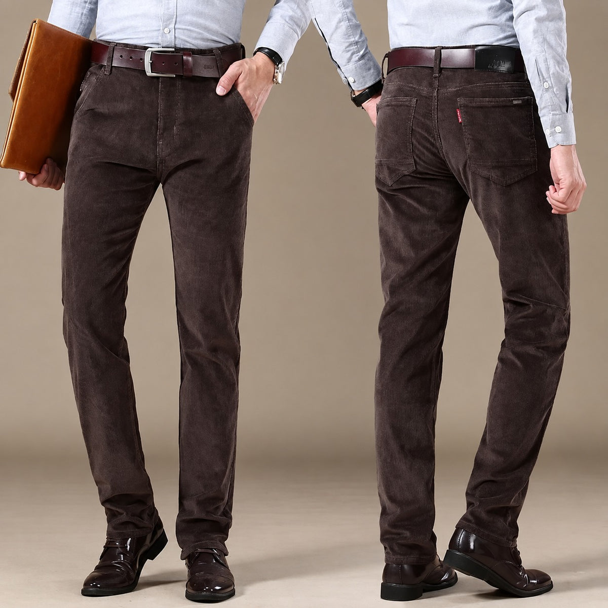 Pantalon homme chino à coupe droite et cinq poches