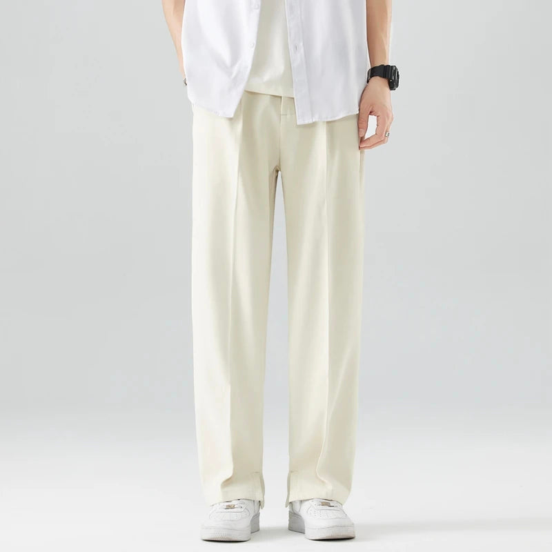 Pantalon homme à coupe loose et jambes larges avec poches latérales